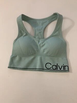 CALVIN KLEIN PERFORMANCE Women's Sz XS Medium Impact Racerback Sports Bra Mint - Image 1 of 4