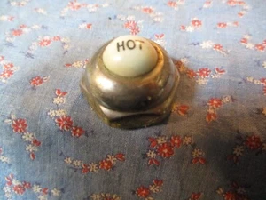Old HOT Faucet Cap Nut Threaded Hot is Porcelain As Found Condition - Picture 1 of 5
