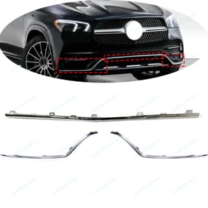 3pcs Front Bumper Molding Cover Trim For 2020-22 Mercedes Benz W167 GLE 350 450 - Bild 1 von 9