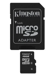 Kingston 16GB Micro SD HC & Adapter Retail Pack Micro SDHC Class 4 High Speed - Picture 1 of 3