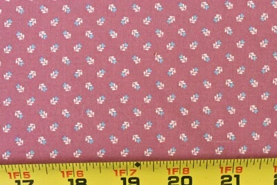 25" Long, Vintage, Pink & Blue Calico on Mauve Quilt Cotton, Springs, P5144 - Image 1 of 4