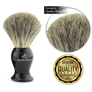 Shaving Brush Luxury Super Badger Hair Black Handle in Aluminium Handle Material - Picture 1 of 1