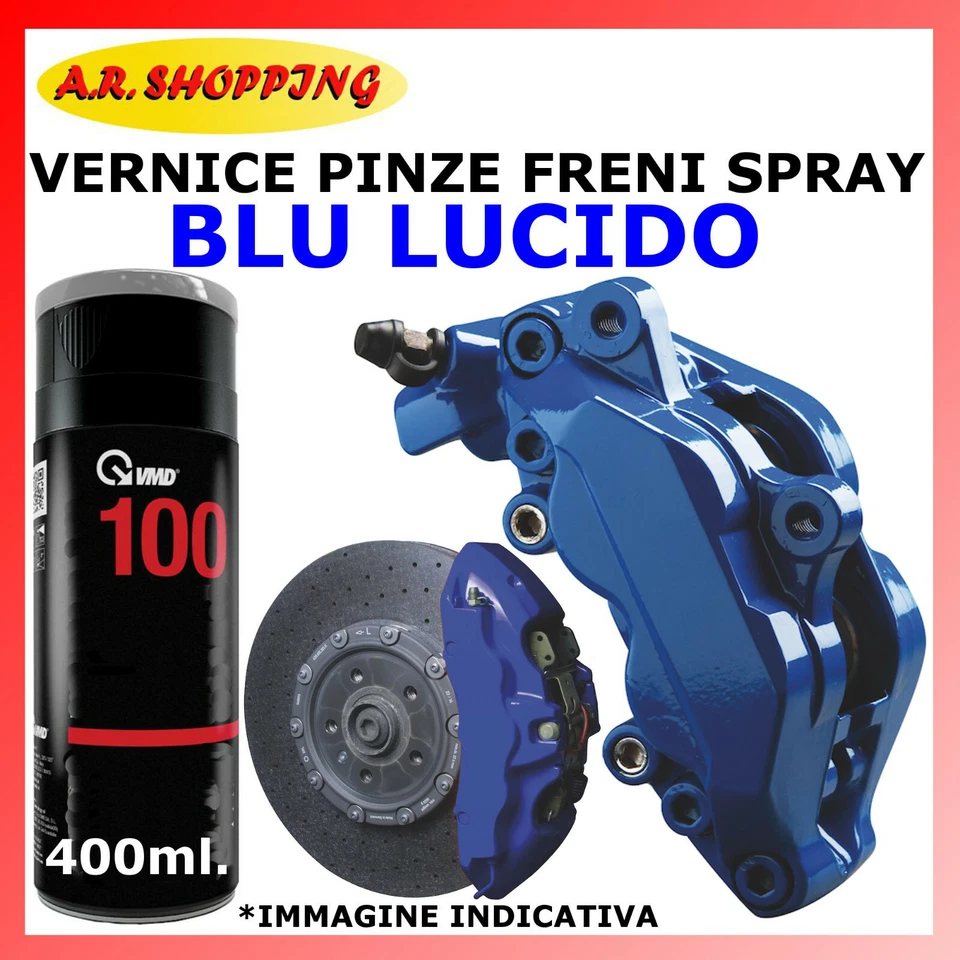 VERNICE SPRAY PER PINZE FRENI BLU LUCIDO ALTA TEMPERATURA AUTO MOTO  - Immagine 1 di 1