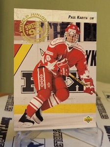 1992-93 UPPER DECK PAUL KARIYA RC ROOKIE HOCKEY CARD # 586
