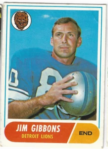 Jim Gibbons 1968 Topps Football Card Detroit Lions #208 - Picture 1 of 2