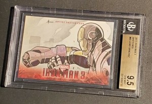 2013 UD Iron Man 3 1/1 Sketch Card Artist Juno Sanchez BECKETT GEM MINT 9.5