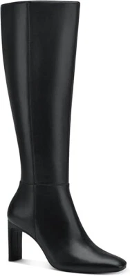 Alfani Womens Tristanne Leather Tall Knee-High Boots | Black | 5 M - Image 1 of 3