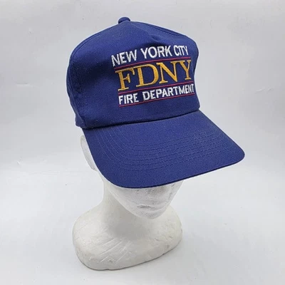 FDNY Bombero Nueva York 100% Algodón Gorra de Béisbol Sombrero Talla Única Azul Correa 9/11 Foto 1 de 4