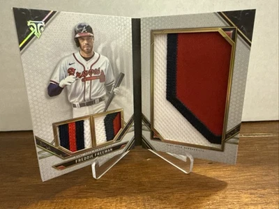 2021 Triple Threads Freddie Freeman Braves Jumbo Plus Relic Patch Booklet /3 - Image 1 of 3