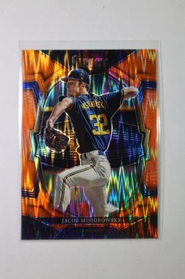 2023 Panini Select - Concourse Jacob Misiorowski #28 Orange Flash Prizm (RC) - Image 1 of 2