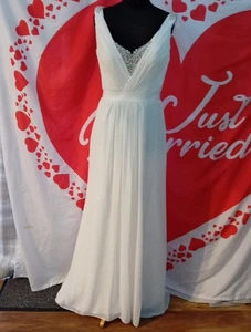 Wedding dress size 8 ivory chiffon Stella York, check measurements, G - Picture 1 of 7
