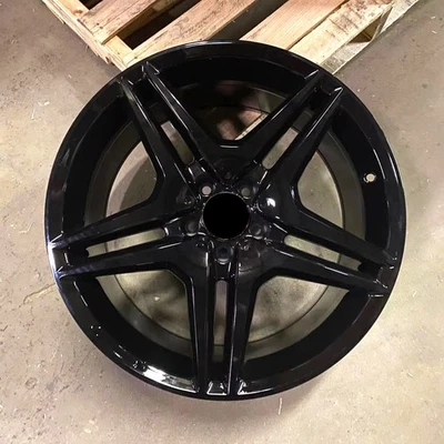 19" C63 AMG STYLE WHEELS GLOSS BLACK RIMS FITS MERCEDES BENZ SL SL500 SL550 SL55 - Image 1 of 3