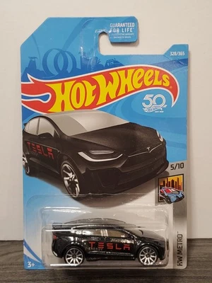 2017 Hot Wheels HW Metro Tesla Model X Black 10SP #328 1:64 Diecast Novo na embalagem - Imagem 1 de 4