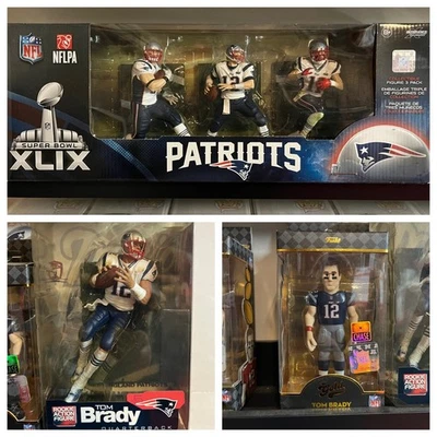 Mcfarlane New England Patriots Superbowl XLIX Paquete de 3 Brady Gronkowski Edelman Foto 1 de 4