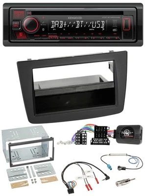 Kenwood Lenkrad CD USB Bluetooth DAB Autoradio für Alfa Mito 2008-2014 schwarz - Bild 1 von 4