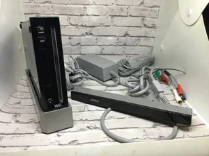 Nintendo Wii RVL-101 (USA) Schwarz Getestet Funktioniert Ohne Controller Wireless Sensor - Bild 1 von 7