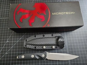 Microtech Socom Alpha S/E Stonewash Partial Serrated 113-11 G10 M390 Steel - Picture 1 of 6