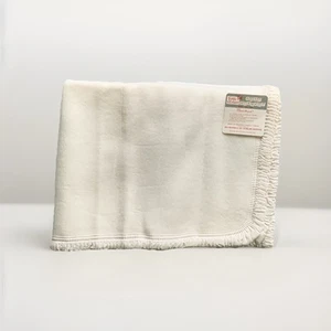 Vintage Baby Vogue Baby Blanket New Old Stock 36” By 50” Infant Crib Ruched Trim - Picture 1 of 9