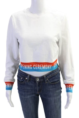 Церемония открытия женщин хлопок ворота толстовка верхний белый размер S - Изображение 1 из 4