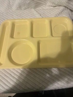 Vintage Melamine Cafeteria School Tray Silite Divided #614 Yellow And Green - Image 1 of 3