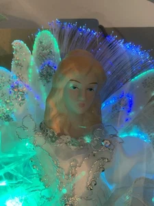 KURT ADLER ÁNGEL FIBRA ÓPTICA LED ÁRBOL TOPPER DECORACIÓN MESA - Imagen 1 de 13