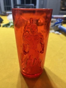 Superman Red Transparent Plastic Cup Hard To Find - Picture 1 of 6