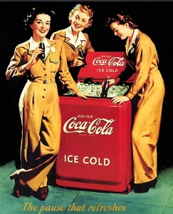 Coca Cola Vintage Werbung 8,5x11 Hochglanz Fotodruck - Bild 1 von 1