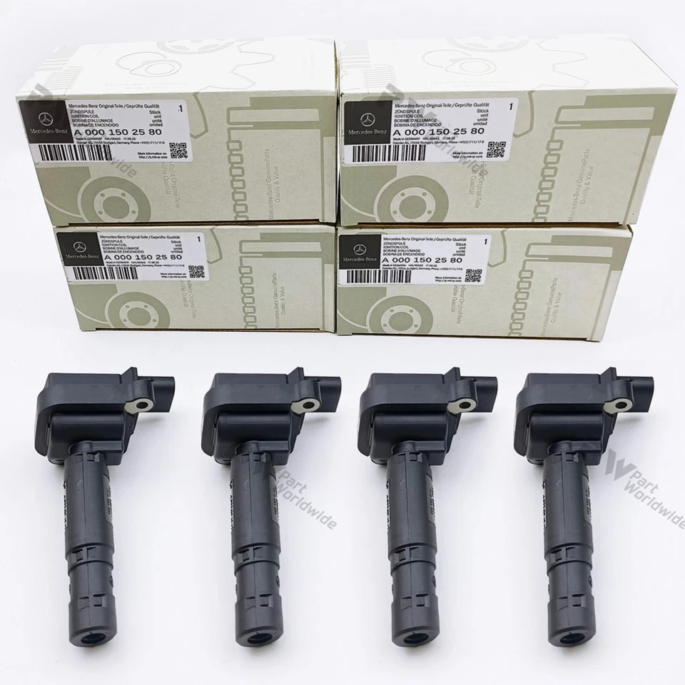 4PCS Ignition Coil Kit for Mercedes-Benz E200 C200 C250 SLK250 M271 A0001502580 - Imagem 1 de 4