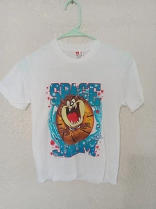 Vintage Kids 90's Space Jam Looney Tunes Tasmanian Devil Taz Shirt Size Medium - Picture 1 of 8