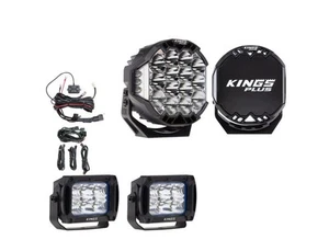 Kings 9" Lethal Pro Driving Lights+ harness + 2x 4.4" Work light + Rear Harness - Picture 1 of 12