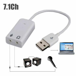 External USB 2.0 3D Virtual 7.1 Channel Audio Sound Card Adapter for PC Laptop