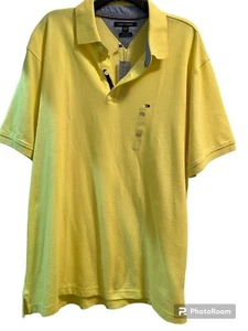 Neu mit Etikett Tommy Hilfiger Herren Poloshirt Frühling gelb kurzärmlig Mesh XXL - Bild 1 von 6