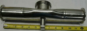 2 Inch Sanitary Stainless Steel tri clamp T 12 " long with needle valve used - Picture 1 of 5