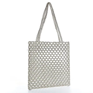 Women's round bead hole handbag hand woven shoulder bag - Picture 1 of 13