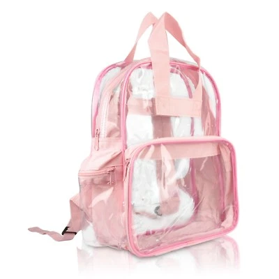 Mochila escolar transparente DALIX transparente transparente en rosa claro envío gratuito Foto 1 de 4
