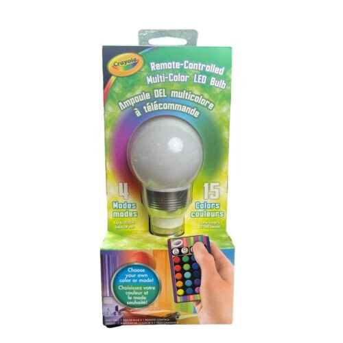 Crayola Remote Controlled Multi-Color LED Light Bulb 15 Colors Changing 4 Modes  - Image 1 of 4