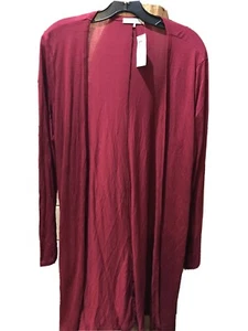 NEW FREEBIRD LONG Cardigan burgundy Knit open front 3/4 sleeves Slip Pockets 1XL - Picture 1 of 11