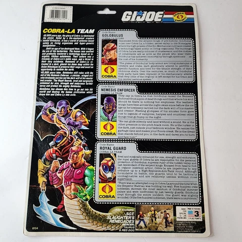 Vintage 1987 Gi Joe 3.75" Cobra-La Team Full Cardback Uncut Filecard Cover