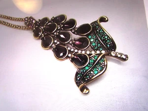 Kristall Lila Traube Hyazinthe Anhänger mit Kette Halskette - Neu - Bild 1 von 5