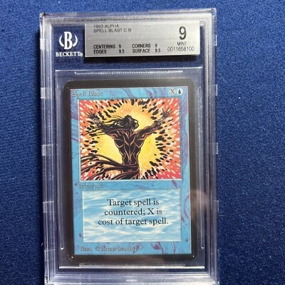 MTG ALPHA C B Spell Blast BGS 9 Quad++  MINT  (9.5 edges, surface)  1993 - Image 1 of 2
