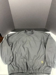 FootJoy Mens L Long Sleeve V Neck Golf Windbreaker Sweater Pullover Black - Picture 1 of 6