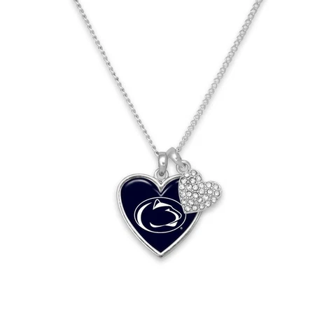 Penn State Nittany Lions Amara Silver Crystal Heart Chain Necklace Jewelry Gift Cover