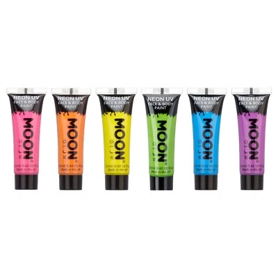 Moon Glow Intense Neon UV Face Paint Body Paint - 12ml Set of 6 - Image 1 of 2