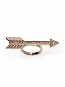 ANILLO DE FLECHA ANTIGUO HOUSE OF HARLOW 1960 CHAPADO EN ORO ROSA - Imagen 1 de 1