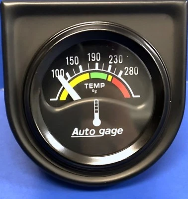 Auto Meter Autogage 2355 Black Gauge Consol, Electric Water Temperature 1 1/2" - Image 1 of 2