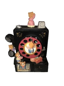 Figurina music box musicale animata vintage telefono a pagamento orsi 1996 - Foto 1 di 6