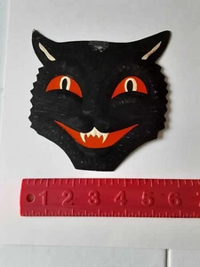 Old Vintage Halloween Cardboard Diecut Die Cut Out Black Cat Beistle Luhrs 1960s - Picture 1 of 6