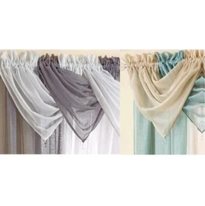 GLITZ GLITTER SPARKLE SHEER VOILE BEADED SWAG SWAGS x1 Drape Pelmet Valance ~  - Picture 1 of 3