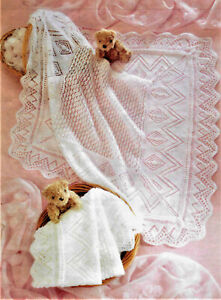 Beautiful Baby knitting Pattern For A Shawl in 3/4 ply A33