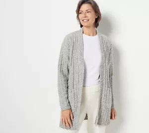 New Modern Soul 3X Chenille Open Front Cardigan w/ Pockets Soft Olive QVC 5433 - Picture 1 of 5
